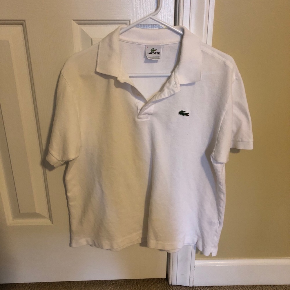 White medium Lacoste polo size 5